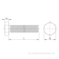 Tornillo de tapa hexadecimal de acero inoxidable rosca completa